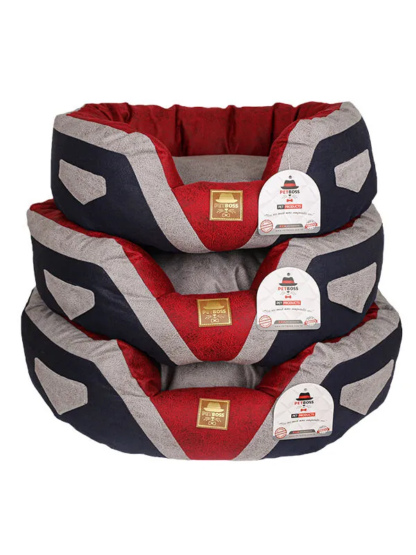 Petboss Maestro Kedi Köpek Yatağı Mavi Kırmızı Gri Small - 2