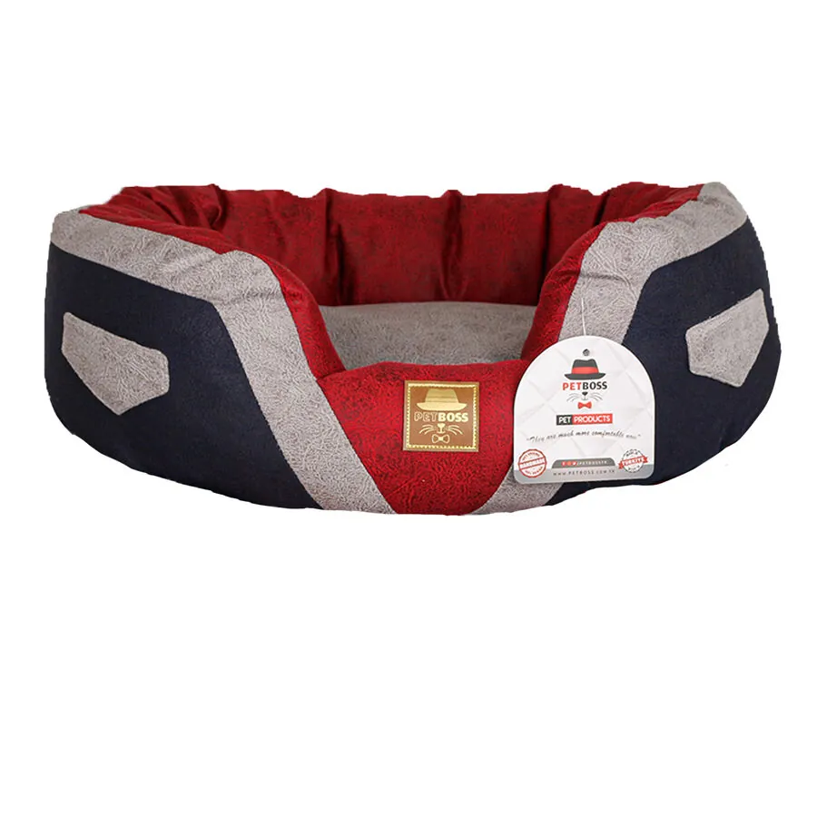 Petboss Maestro Kedi Köpek Yatağı Mavi Kırmızı Gri Medium - 1