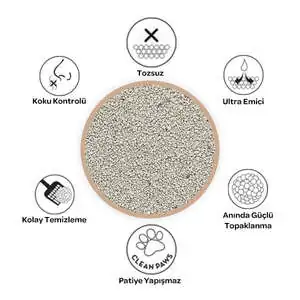 Petclay Naturel Kokusuz İnce Taneli Kedi Kumu 10 LT - 3