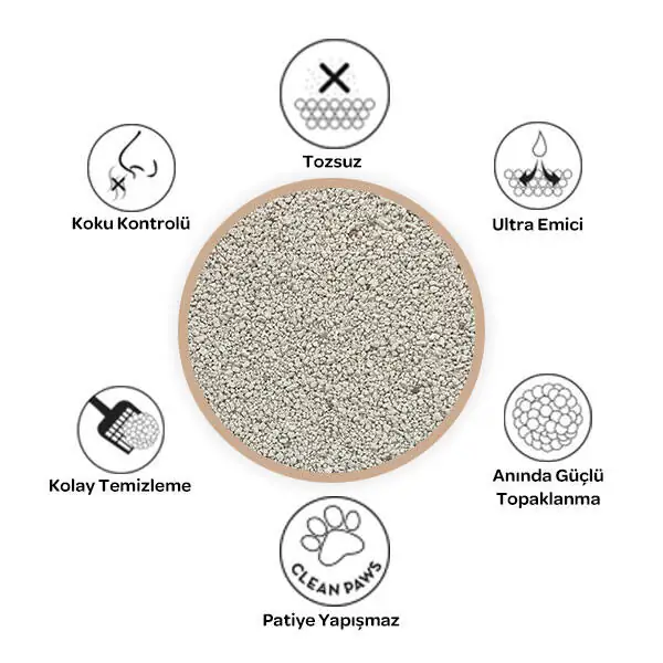 Petclay Naturel Kokusuz İnce Taneli Kedi Kumu 10 LT - 3