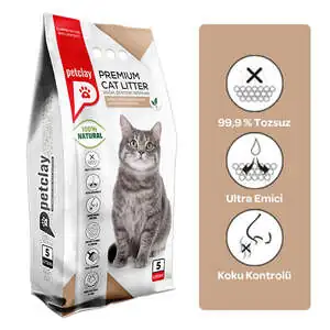 Petclay Naturel Kokusuz İnce Taneli Kedi Kumu 5 LT - 2