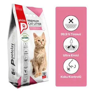 Petclay Pudra Kokulu İnce Renkli Taneli Kedi Kumu 10 LT - 2