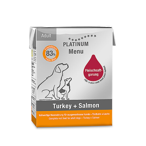 Platinum Hindili ve Somonlu Yetişkin Yaş Köpek Maması 375 g - 1