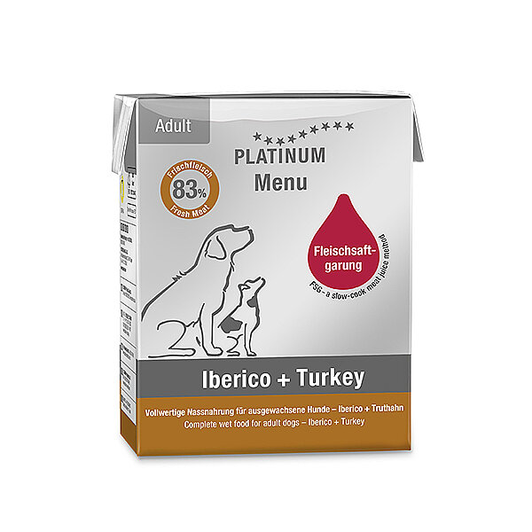 Platinum Iberico Etli ve Hindili Yetişkin Yaş Köpek Maması 375 g - 1