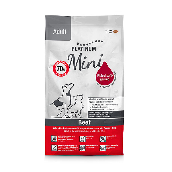 Platinum Mini Sığır Etli Yetişkin Köpek Maması 900gr - 1