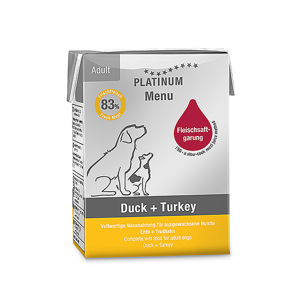 Platinum Ördekli ve Hindili Yetişkin Yaş Köpek Maması 185 g