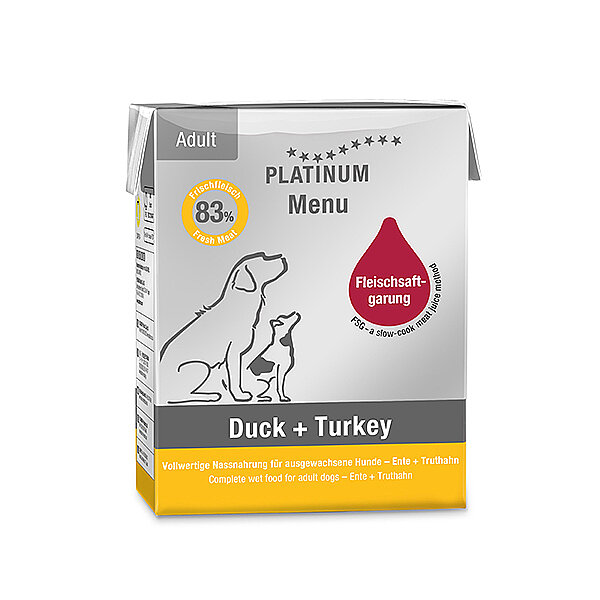 Platinum Ördekli ve Hindili Yetişkin Yaş Köpek Maması 375 g - 1