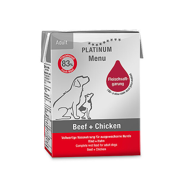 Platinum Sığır Etli ve Tavuklu Yaş Köpek Maması 185gr - 1
