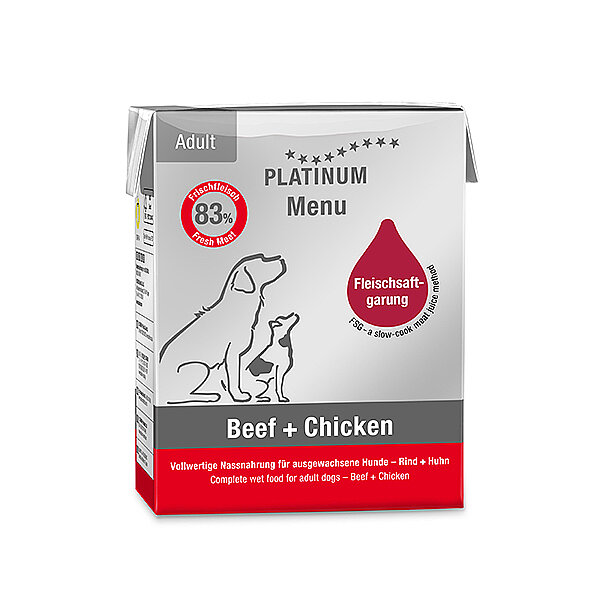 Platinum Sığır Etli ve Tavuklu Yaş Köpek Maması 375gr