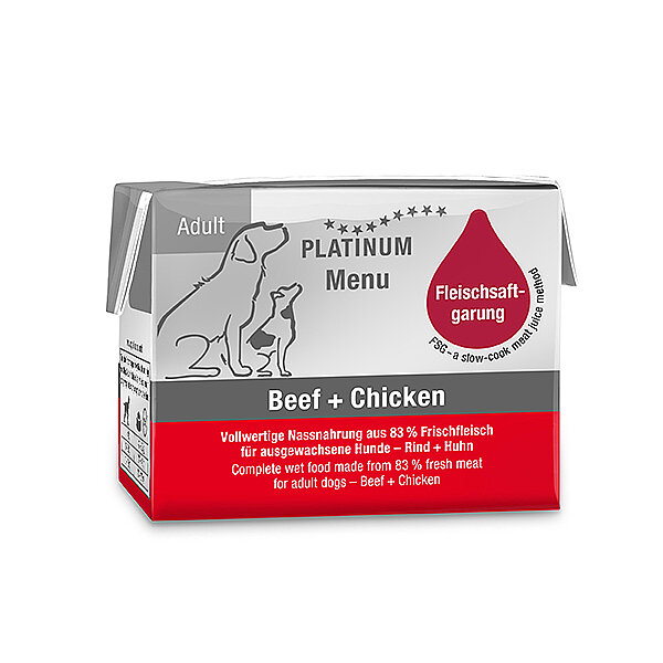 Platinum Sığır Etli ve Tavuklu Yaş Köpek Maması 90gr