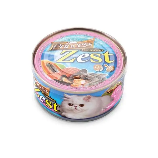 Princess Zest Tavuklu Ton Balıklı ve Beyaz Karidesli Yetişkin Kedi Konservesi 170 gr - 1