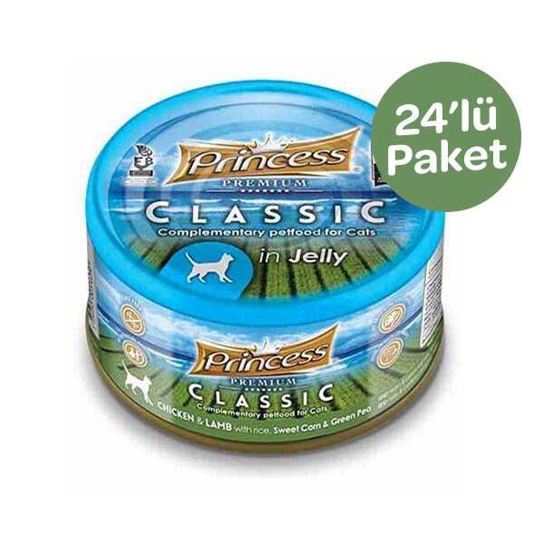 Princess Premium Tavuk Kuzu Mısır ve Bezelyeli Yetişkin Kedi Konservesi 170 gr (24 adet) - 1
