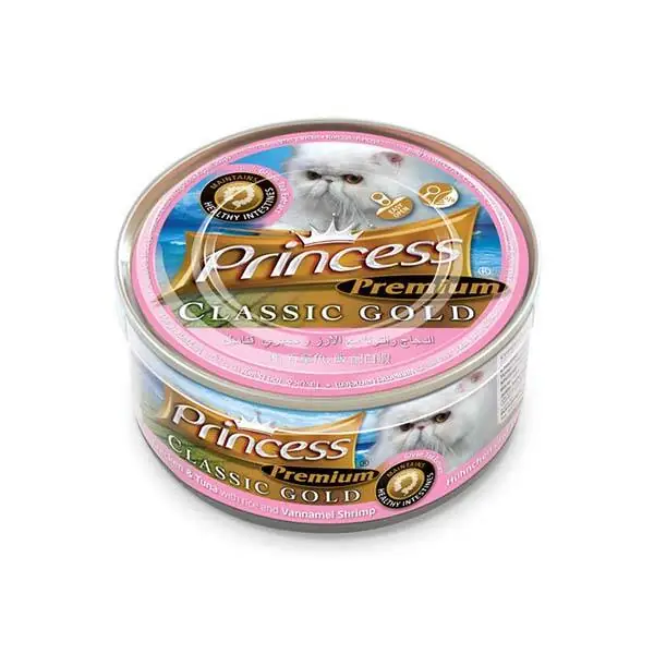 Princess Classic Gold Tavuklu Ton Balıklı ve Beyaz Karidesli Yetişkin Kedi Konservesi 170 gr - 1