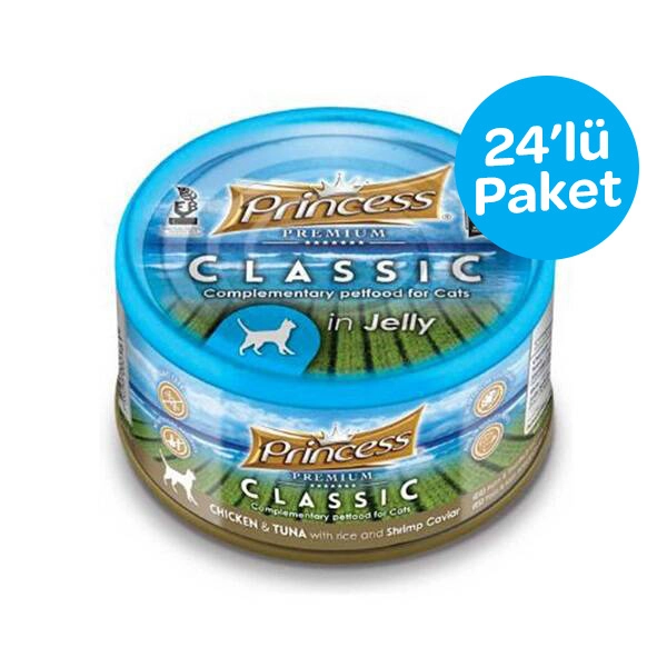 Princess Tavuklu Ton Balıklı ve Karides Havyarlı Yetişkin Kedi Konservesi 170 gr (24 adet) - 1