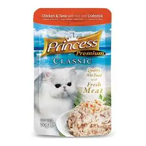 Princess Tavuklu Ton Balıklı ve Karidesli Yaş Kedi Maması 70 gr