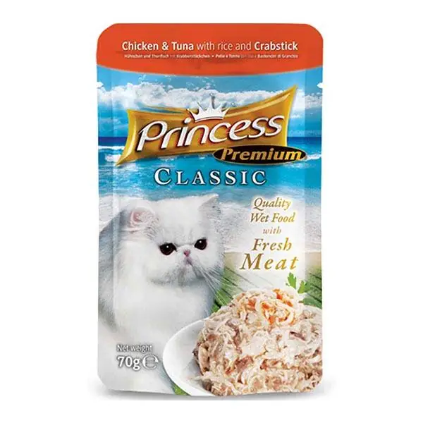 Princess Tavuklu Ton Balıklı ve Karidesli Yaş Kedi Maması 70 gr - 1