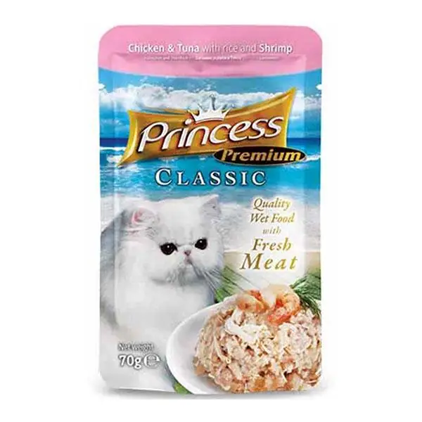 Princess Tavuklu Ton Balıklı ve Surimili Yaş Kedi Maması 70 gr - 1