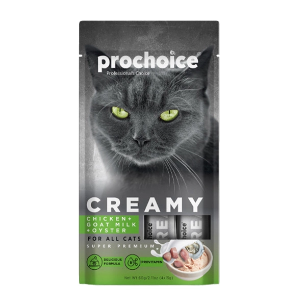 Pro Choice Creamy Keçi Sütü ve Tavuklu Krema Kedi Ödül Maması 4x15gr - 1