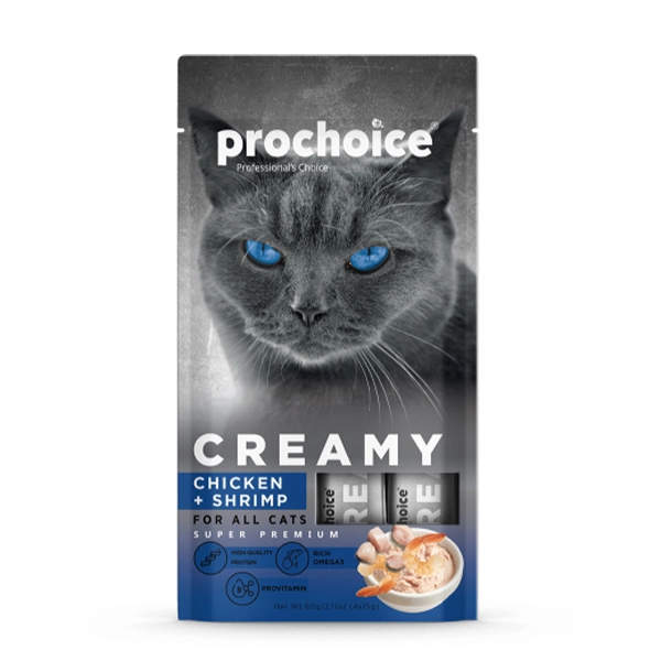 Pro Choice Creamy Tavuklu ve Karidesli Krema Kedi Ödül Maması 4x15gr - 1