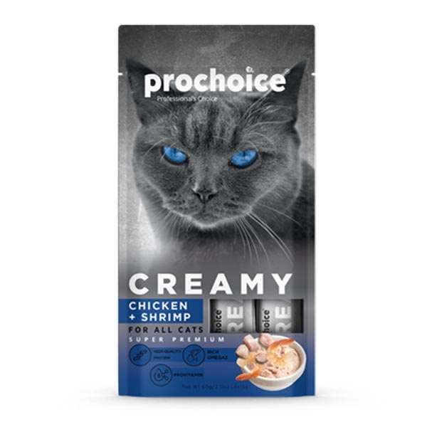 ProChoice Creamy Tavuklu ve Karidesli Sıvı Kedi Ödül Maması 15 g (4'lü) - 1
