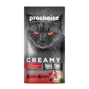 Pro Choice Creamy Ton Balığı ve Kızılcıklı Krema Kedi Ödül Maması 4x15gr