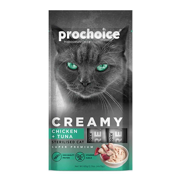 Pro Choice Creamy Ton Balığı ve Tavuklu Krema Kedi Ödül Maması 4x15gr - 1