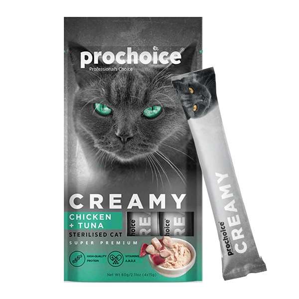 Pro Choice Creamy Ton Balığı ve Tavuklu Krema Kedi Ödül Maması 4x15gr - 2