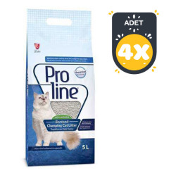 Pro Line Bentotit Topaklaşan Kokusuz Kedi Kumu 5 LT * 4 Adet
