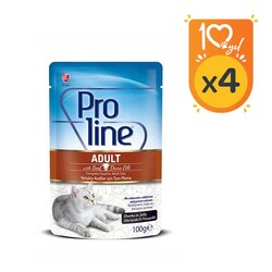 Pro Line Dana Etli Yaş Kedi Maması 100 GR x 4 Adet