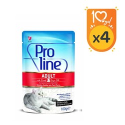 Pro Line Kuzu Etli Yaş Kedi Maması 100 Gr x 4 Adet