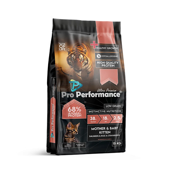 Pro Performance Mother Baby Kitten Somonlu ve Pirinçli Anne Yavru Kedi Maması 15 Kg - 1