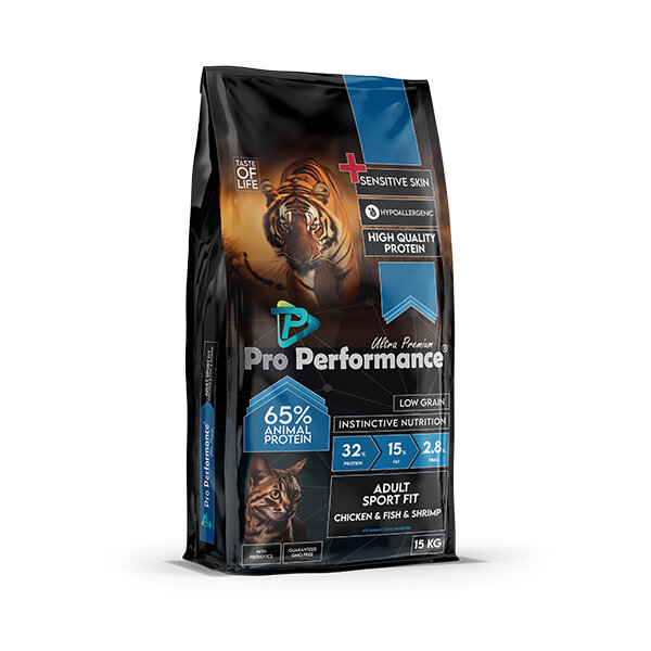 Pro Performance Ultra Premium Kızlıcıklı Tavuklu Karidesli ve Somonlu Yetişkin Kedi Maması 15 Kg - 1
