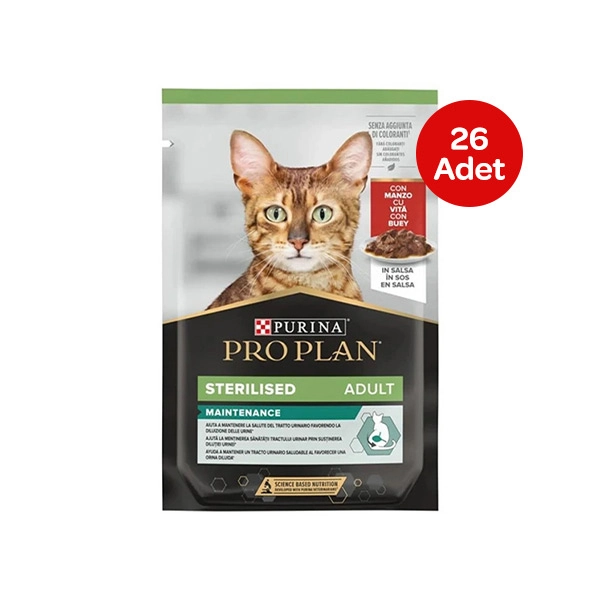 Pro Plan Biftekli Steril Kısır Kedi Pouch 85 Gr X 26 Adet - 1