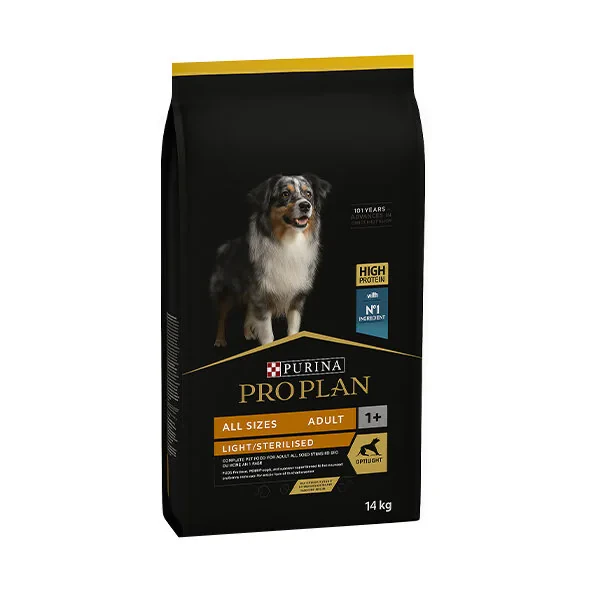 Pro Plan Light ve Kısırlaştırılmış Tüm Irklar İçin Alabalıklı Yetişkin Köpek Maması 14kg - 1
