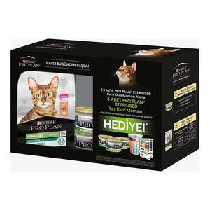 Pro Plan Sterilised Somonlu Kısırlaştırılmış Yetişkin Kedi Maması 1.5 kg Hediyeli Paket