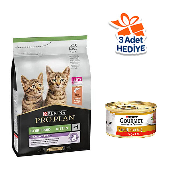 Pro Plan Sterilised Somonlu Kısırlaştırılmış Yavru Kedi Maması 3 kg - 1