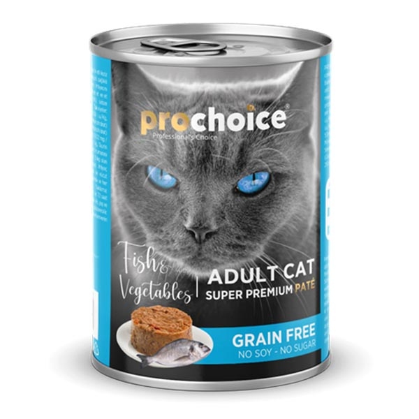 ProChoice Balıklı ve Sebzeli Şekersiz Tahılsız Ezme Yetişkin Kedi Yaş Maması 400 g