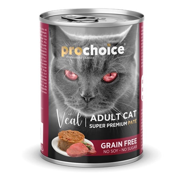 ProChoice Dana Etli Şekersiz Tahılsız Ezme Yetişkin Kedi Yaş Maması 400 g