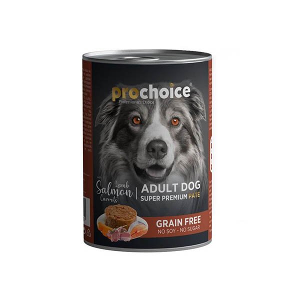 ProChoice Kuzu ve Somon Etli Havuçlu Şekersiz Ezme Yetişkin Köpek Konservesi 400gr - 1