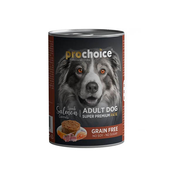 ProChoice Kuzu ve Somon Etli Havuçlu Şekersiz Ezme Yetişkin Köpek Yaş Maması 400gr - 1