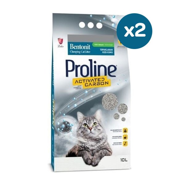 Proline Aktif Karbonlu Topaklanan Kedi Kumu 10 lt x2 - 1