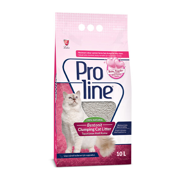 Proline Bebek Pudrası Kokulu Bentonit Kalın Taneli Kedi Kumu 10 lt - 1