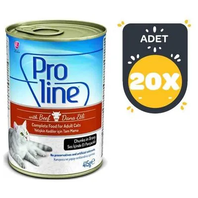 Proline Biftekli Kedi Konservesi 415 GR x 20 Adet - 1