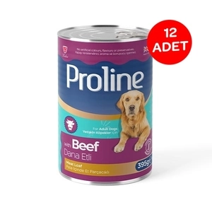 Proline Pate İçinde Et Parçacıklı Dana Etli Yetişkin Köpek Maması 395 Gr X 12 Adet