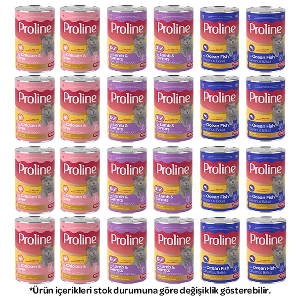 Proline Pate içinde Et Parçacıklı Karışık Kedi Yaş Maması 395 Gr X 24 Adet - 1