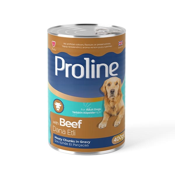 Proline Sos içinde Et Parçacıklı Dana Etli Yetişkin Köpek Maması 400 Gr - 1