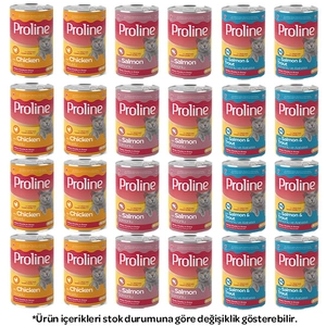 Proline Sos içinde Et Parçacıklı Karışık Kedi Yaş Maması 400 Gr X 24 Adet