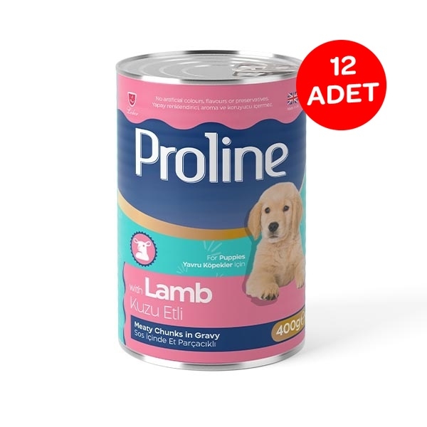 Proline Sos içinde Et Parçacıklı Kuzu Etli Yavru Köpek Maması 400 Gr X 12 Adet - 1