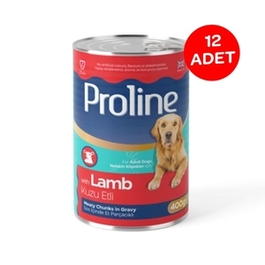 Proline Sos içinde Et Parçacıklı Kuzu Etli Yetişkin Köpek Maması 400 Gr X 12 Adet
