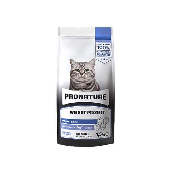 Pronature Kısırlaştırılmış Yetişkin Kuru Kedi Maması (Weight Protect) Hamsili ve Pirinçli 1.5 kg - 1